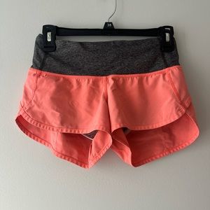 Peach Lululemon shorts